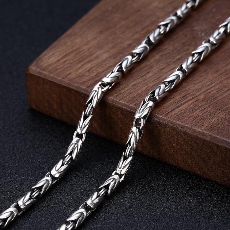 Новое модное серебряное ожерелье S925 для мужчин, ретро, 6 мм, толстое, с мантрой из шести иероглифов, модное, индивидуальное ювелирное изделие