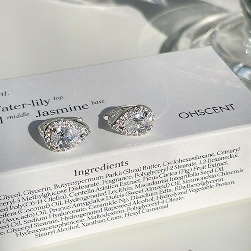 Moonstan earrings ladies Popularity hoop earrings ring Compatible with metal allergies silver 925 post drop Sparkling cute delicate