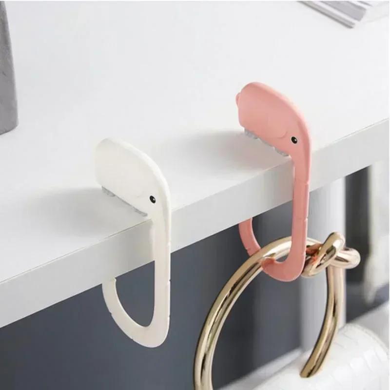 Portable Bag Hook Hanger Cute Elephant Table Hook Purse Handbag Travel Bag Organizer Holder Office Decor Plastic Desk Side Hook