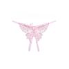 Open Crotch Sexy Mesh Thongs Butterfly Bowknot T-Pants Lingerie Lace Embroidered Panties  Women