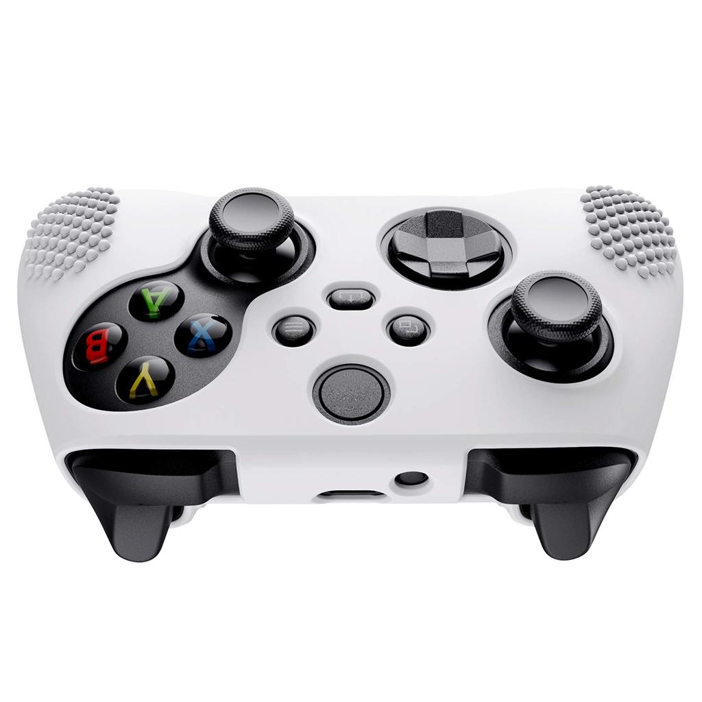 EXtremeRate PlayVital 3D Шипованный Силиконовый Чехол-Кожа с 6 Черными Накладками на Стикеры для Геймпада Xbox Series, Мягкий Резиновый Защитный Чехол для Беспроводного Геймпада Xbox Core
