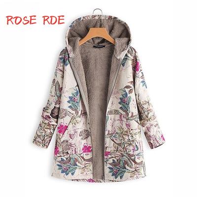 Популярная хлопковая куртка для женщин, пальто с капюшоном, плюшевый свитер, топы с европейскими и американскими принтами для женщин