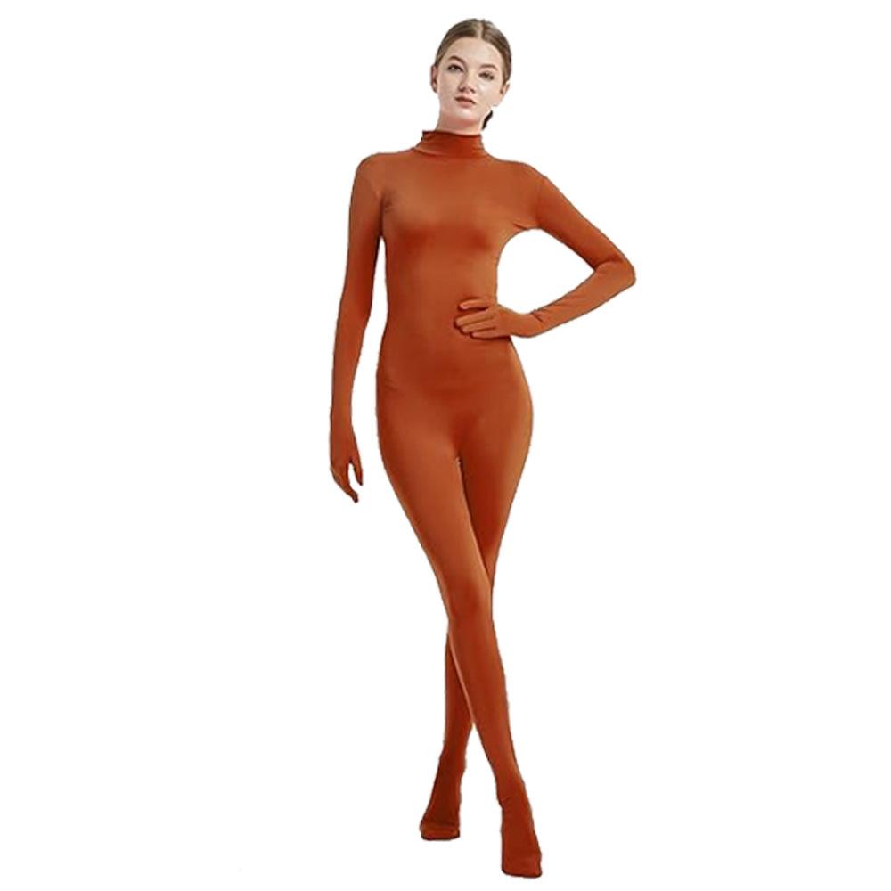 New solid color women's hand and foot onesie dance suit stage performance costume spider-man tights tide