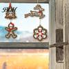 Wooden Skull Holiday Pendants 12/24/36Pcs Christmas Ornaments, Skeleton Gingerbread Tree Decorations, Gothic Creative Man Ornaments Wooded Hanging