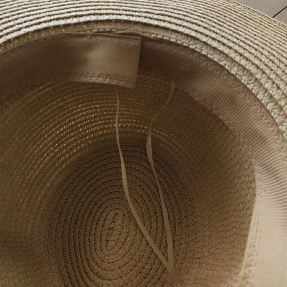 Соломенная шляпа-панама для защиты от солнца, пляжная шляпа, повседневная летняя кепка унисекс