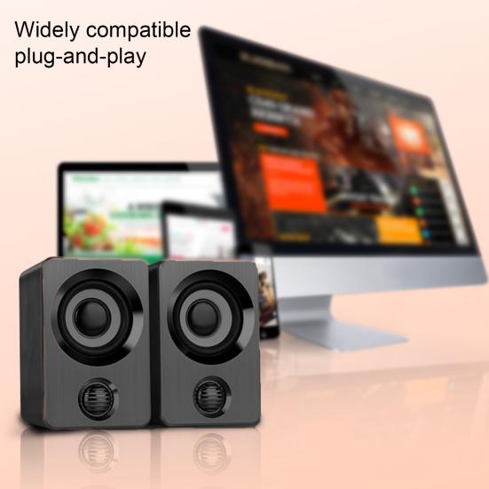 1 пара компьютерных динамиков с питанием от USB, разъем 3,5 мм, стереозвук, глубокие басы, портативный мини-проводной ноутбук, настольный ПК, звуковая коробка, сабвуфер