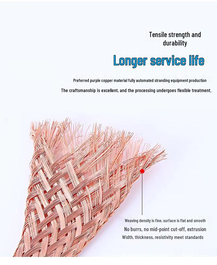 Conductive Bare Copper Braided Wire – Soft, Tinned, Various Specs for Grounding