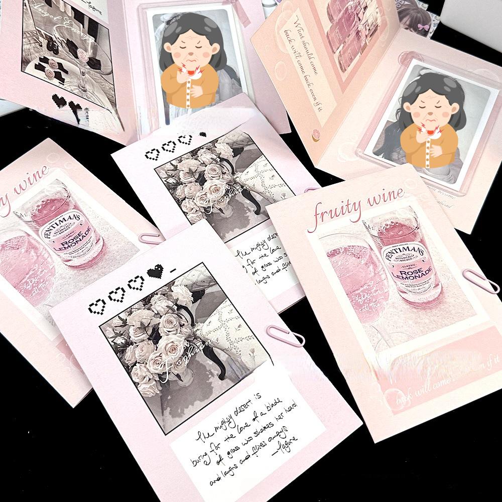 10 шт., милая розовая складная открытка, задняя часть Kpop Star, 3 дюйма, фотокарта, сделай сам, упаковочный материал, фиксированная доска для открыток Kawaii