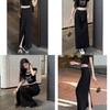 Classic Womens Black High Waist Pencil Skirt With Side Slit For Office Wear