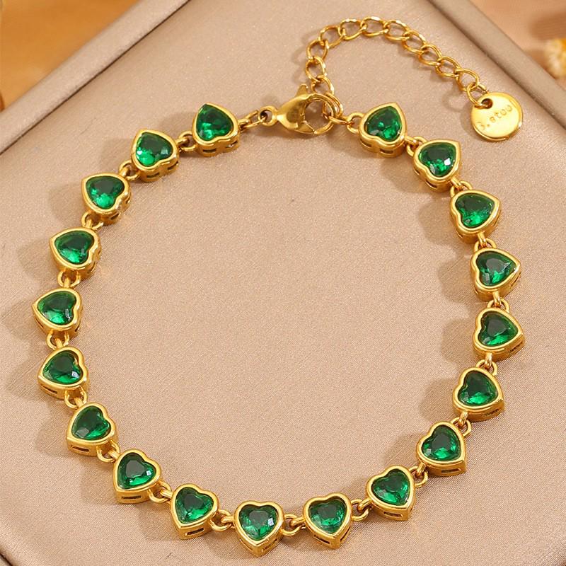 Роскошный браслет с четырехлистником: Позолоченная 18K, Невыцветающая Титановая Сталь с Алмазными Акцентами