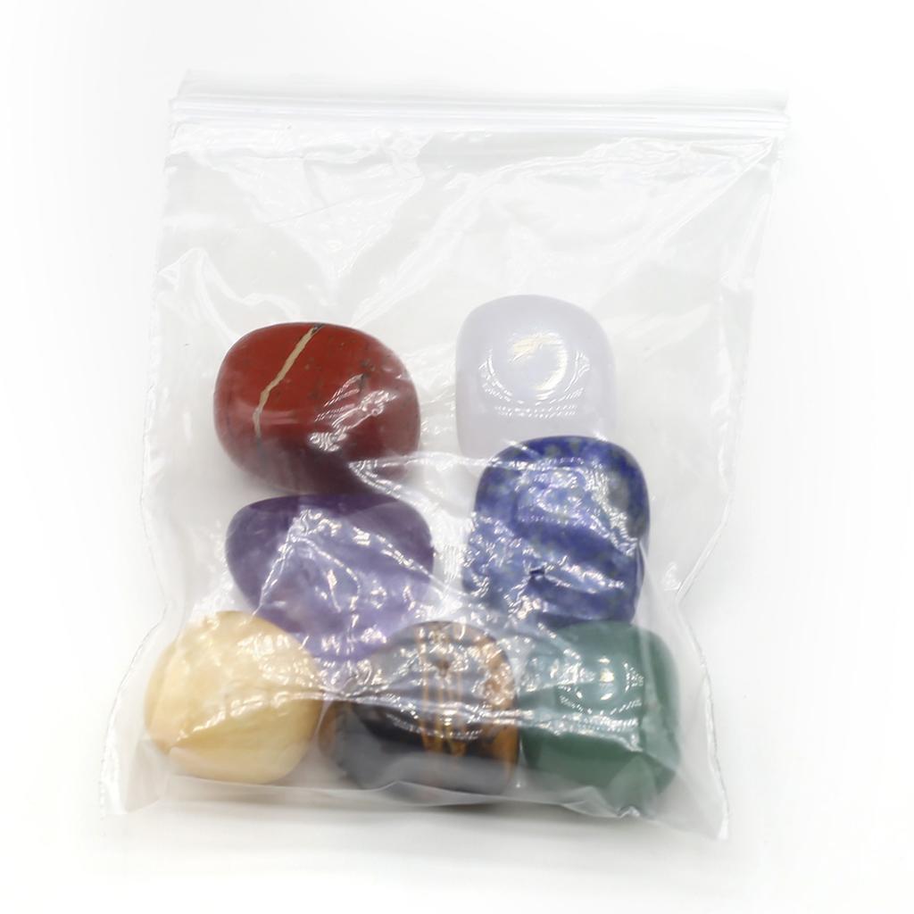 7Pcs Lot Non-porous Natural Stone Chakra Ornaments Irregular Clear Quartz Amethyst Lapis Lazuli Redstone Home Decoration 1.5-2.0 Cm