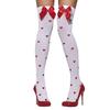 Womens/Ladies Heart Opaque Bow Hold Up Stockings