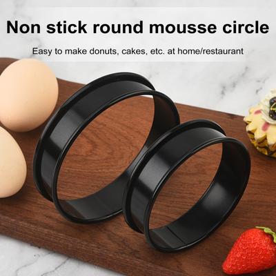 6 шт. английских колец для кексов из нержавеющей стали с антипригарным покрытием, форма для выпечки, двойной закрученный край, пищевое кулинарное кольцо 8 см 10 см