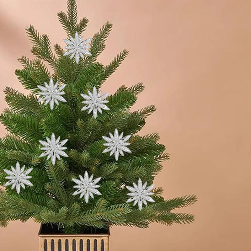 Рождественские акриловые снежинки, прозрачные рождественские елочные подвесные украшения, рождественские украшения для дома на год