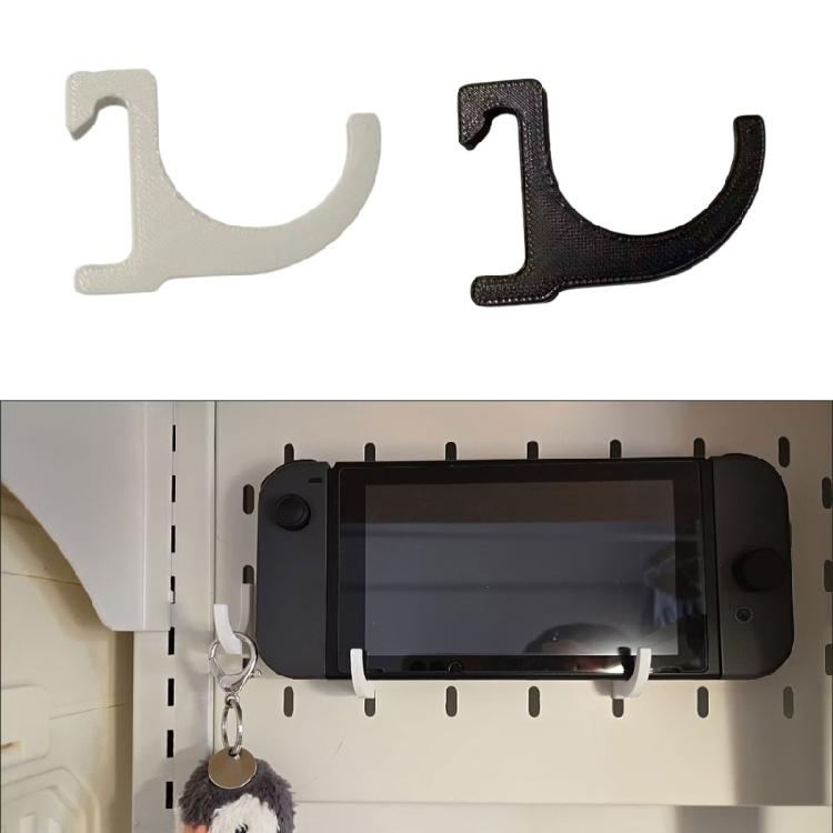 Repositionable Rounded Pegboard Hangers for Desk Organization, 6 Plastic Supports for Cables and Gaming Accessories