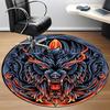 1pc Wolf Head Design Chair Carpet for Office, Round Non Slip Durable Large Size Office Carpet, Suitable for Office