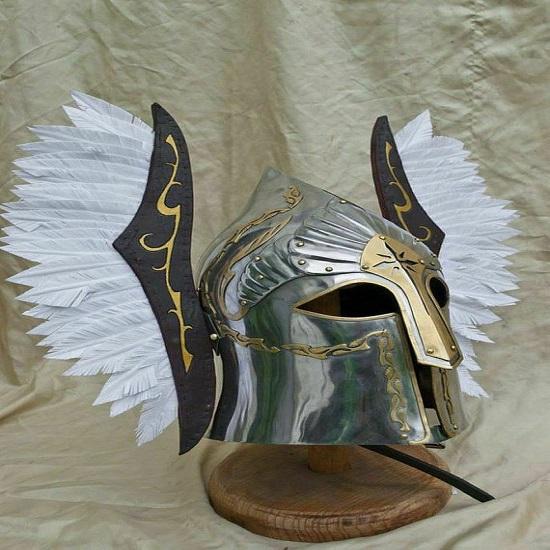 Helmet Viking Fountain Protection Helmet With Wings Viking Armor Steel Brass Helmet