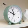 Student Study Clock Retro Metal Alarm with Night Light, Silent Movement Non-Ticking Clock, Modern Round Table for Kids Students