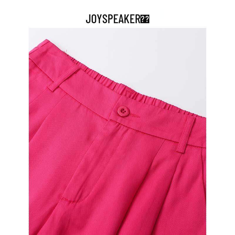 JOY SPEAKER Женские шелковые брюки прямого кроя с высокой посадкой