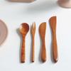 Nicot Wood Popo Teaspoon, 4 Pieces, Korean Popular Tableware