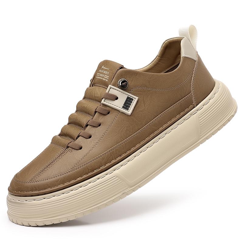 Модные мужские кожаные повседневные туфли на платформе, износостойкие, с толстой подошвой, оксфорды, универсальные, для активного отдыха и походов.