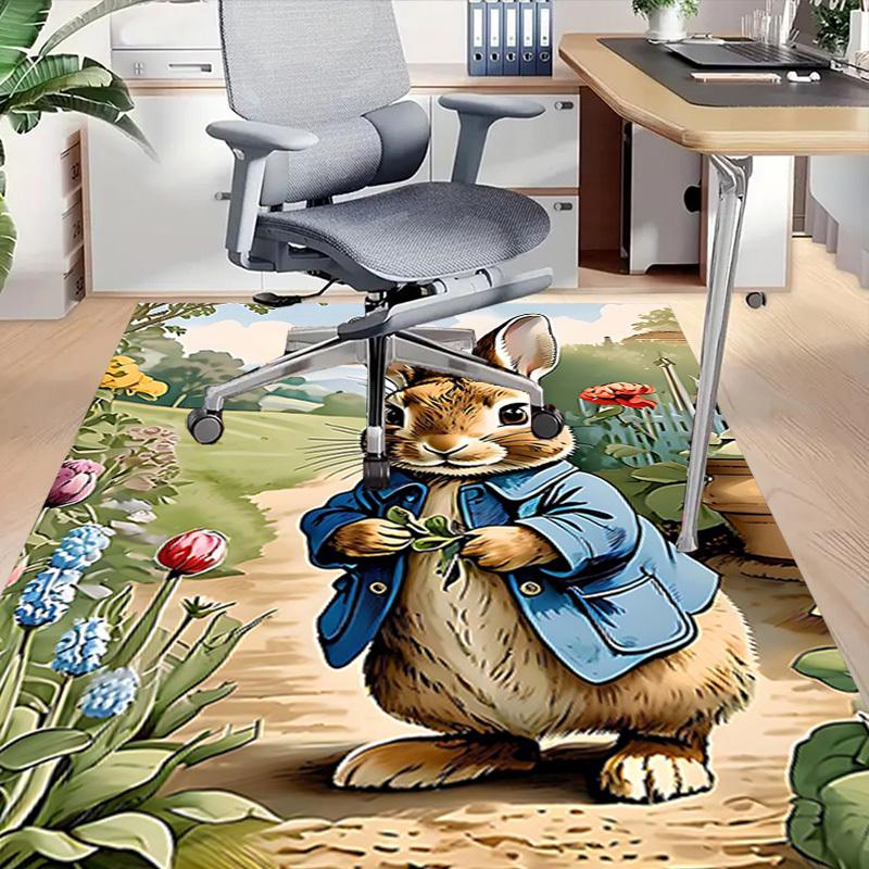 1PC rabbit garden Non-Slip Floor Carpet Compatible for Office&Living Room&Bedroom&Dining room - Flat - Weave Machine-S0383