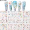 Nail Art Stickers, Summer Island Sunset Coconut Tree Plant Leaves Watermark Nail Stickers
