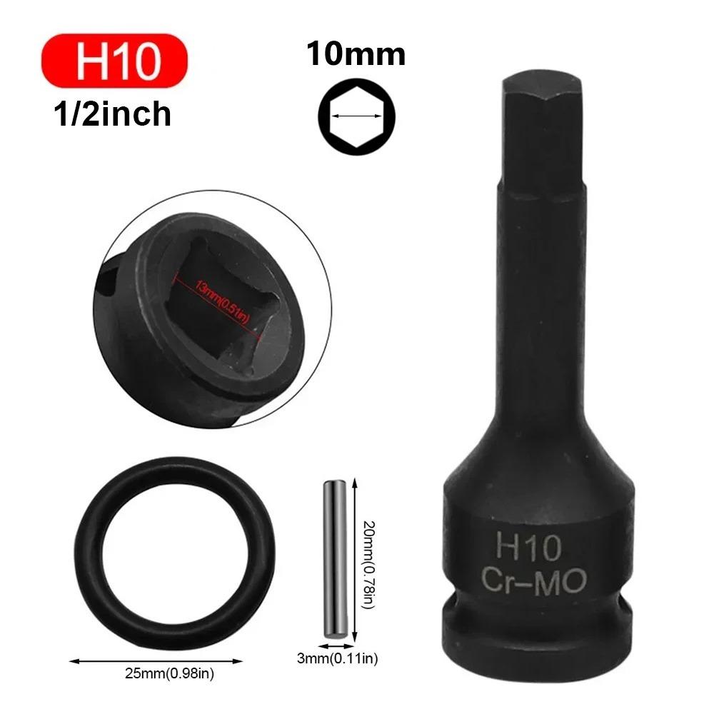 1 шт. Метрический хвостовик 1/2 дюйма Адаптер для торцевой головки для электродрели Длинная торцевая головка Гаечный ключ Шестигранная торцевая головка