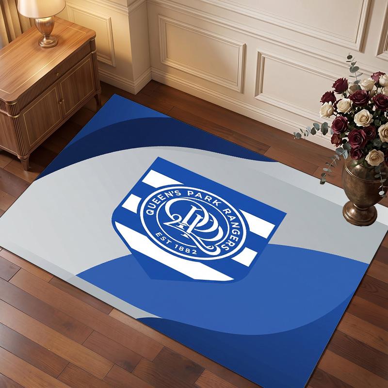 Queens Park Rangers Football Print Crystal Velvet Rug, Comfortable Water Absorbent Non Slip Indoor Floor Carpet