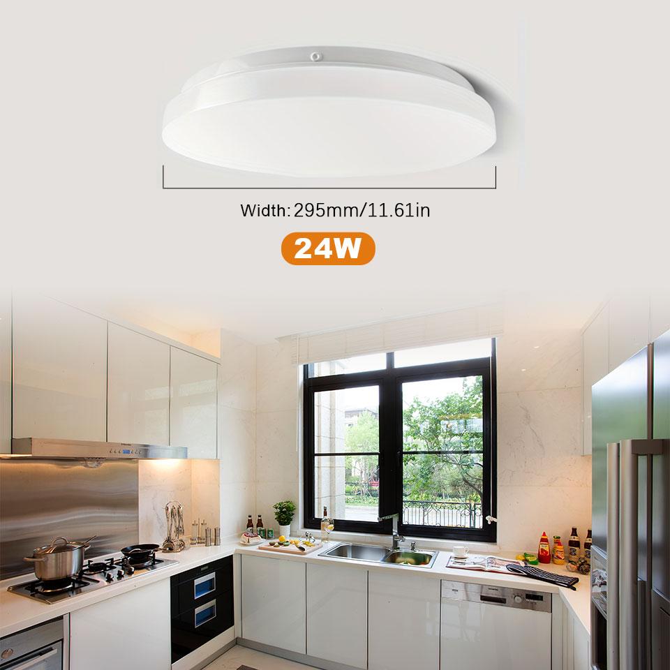 Светодиодная потолочная лампа с датчиком движения 12 Вт 24 В Освещение для умного дома Светодиодные потолочные светильники для прихожей, балкона, коридора 85-265 В