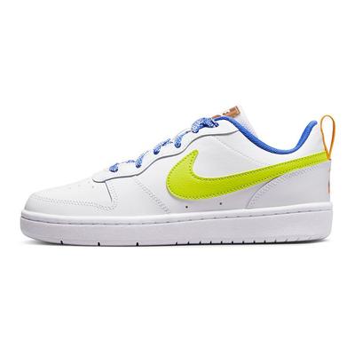 Кроссовки Court Borough Low 2 SE GS White Atomic Green Kids, средне-синие, Magma-оранжевые DQ7770-100