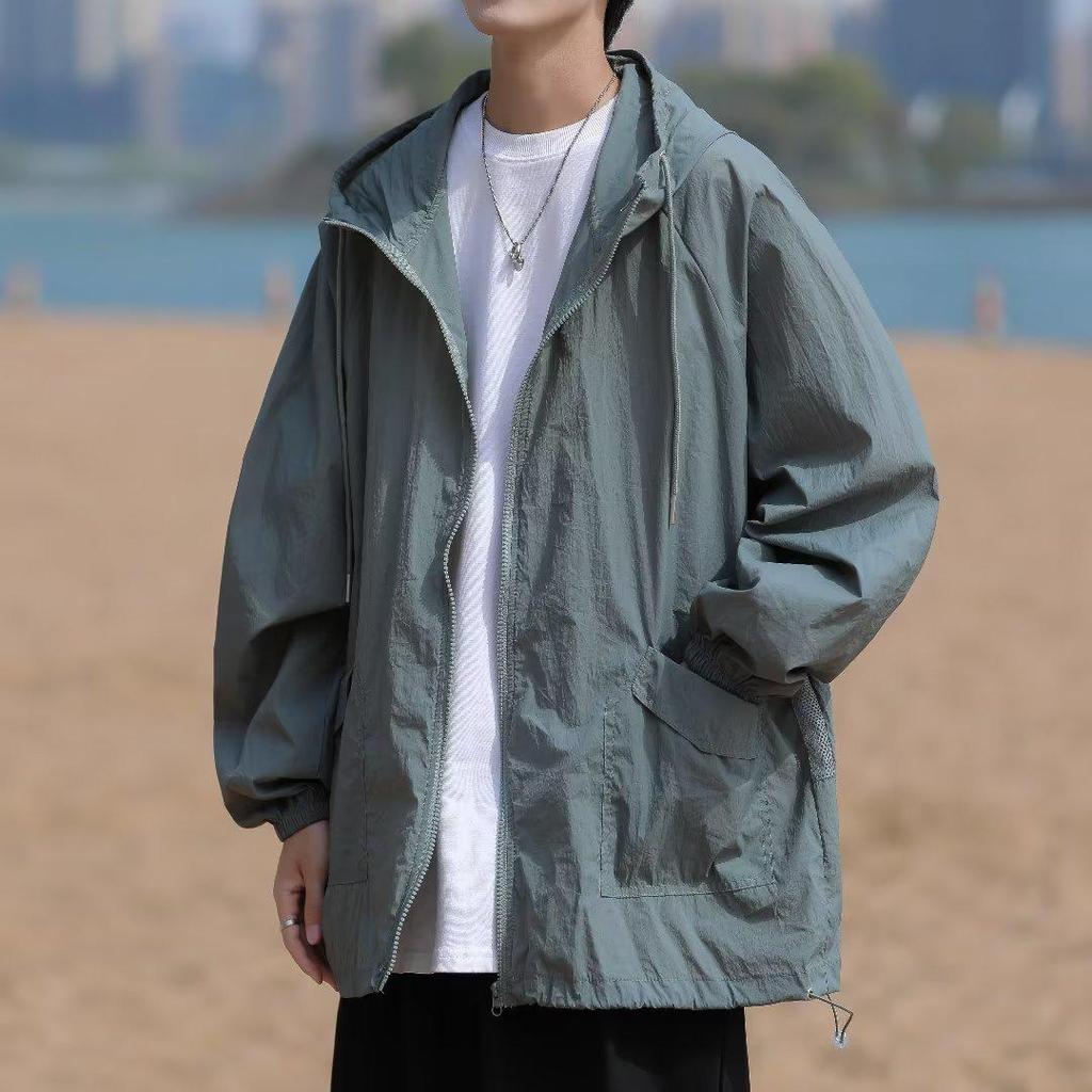 Мужская летняя легкая куртка с капюшоном и защитой от ультрафиолета — модная, дышащая и свободная