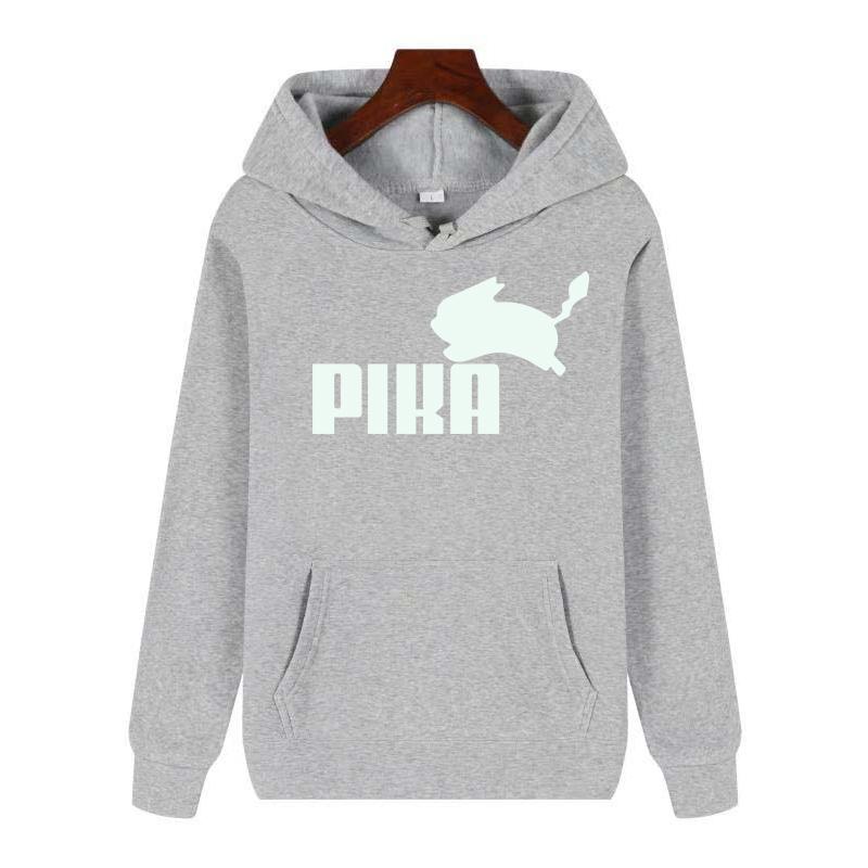 Women Hoodies Japanese Anime Pika  Harajuku Pullover Black White Sweatshirt Spring Autumn Women Casual Streetwear Hoody