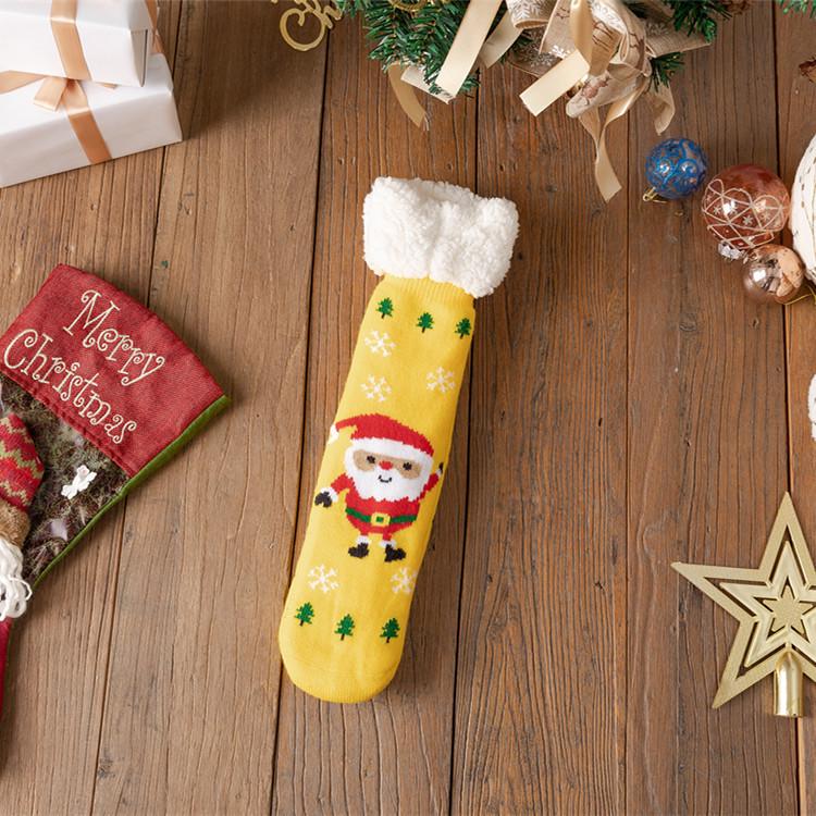 Женские зимние рождественские чулки: Уютные носки до середины икры для снега с бархатом, идеально подходящие для сна дома