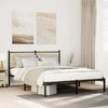 VidaXL Metal Bed Frame with Headboard Sonoma Oak 140x200 Cm, Double Bed, Bedroom Furniture, Bed 4007717