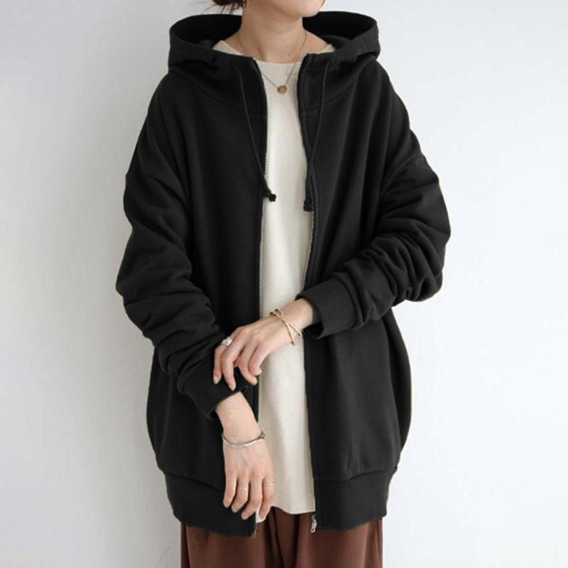Женская зимняя теплая повседневная толстовка большого размера, туника, пальто, куртки с капюшоном, кардиган, свободная верхняя одежда