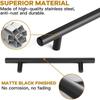Furniture Handles Wardrobe Door Pull Stainless Steel Drawer Handle T Bar Straight Kitchen Long Cabinet Closet Knob Black
