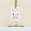 Cute Plush Bunny Doll Keychain Accessory Soft Pp Cotton Adorable Rabbit Figurine In Colorful Dress
