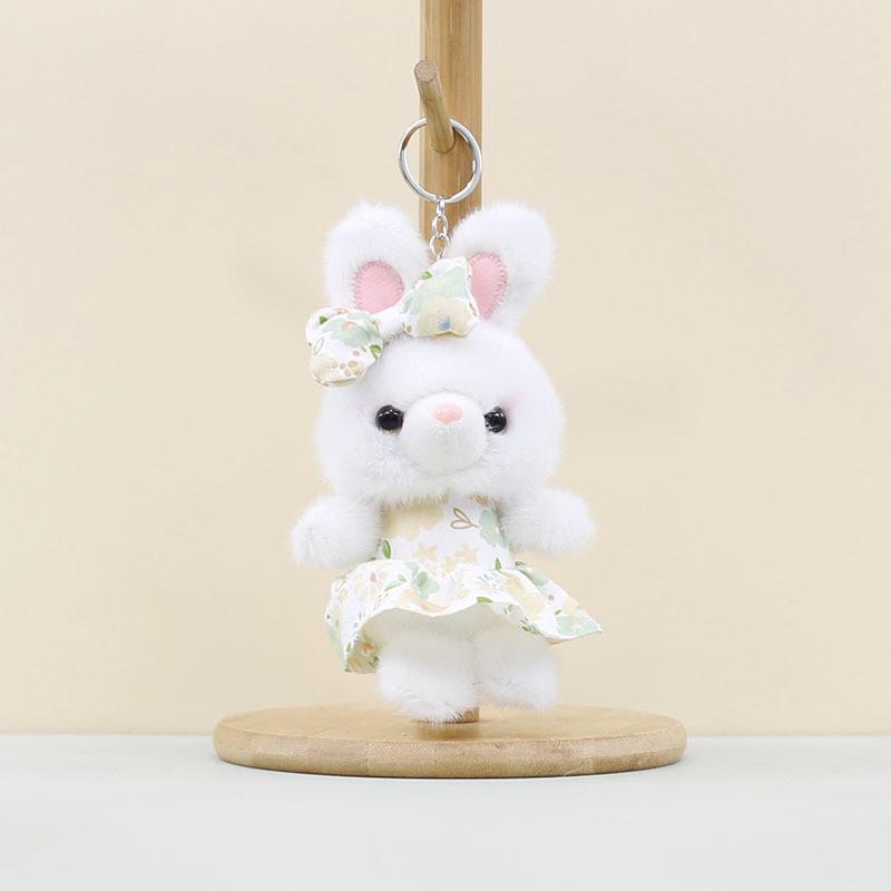 Plush Cute Bunny Toy Keychain Soft Pp Cotton Rabbit Doll In Charming Colorful Dress Designs