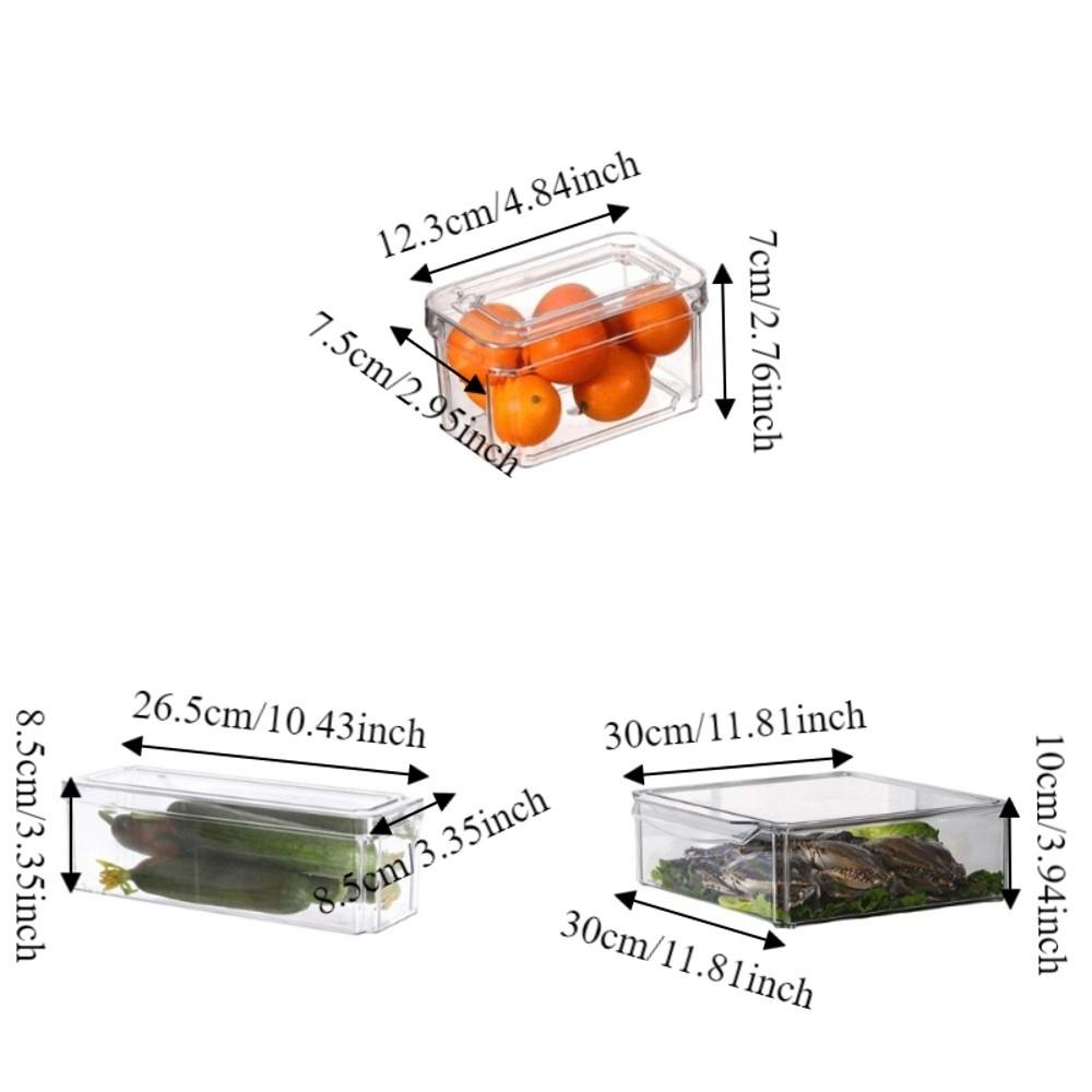 with Lids Fridge Organizer Box Transparent Kitchen Storage Box Fridge Drawer Organizer  Office