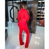 European & American Fashion Casual Solid Color Sports Two-Piece Suit