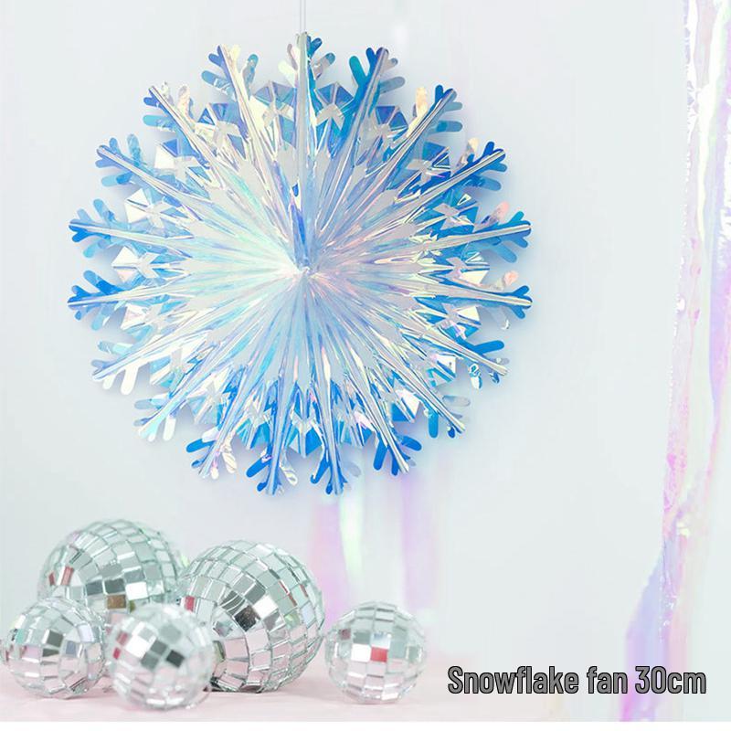 Iridescent Snowflake Honeycomb Ball Ornament - Colorful Christmas & Spring Decoration Prop