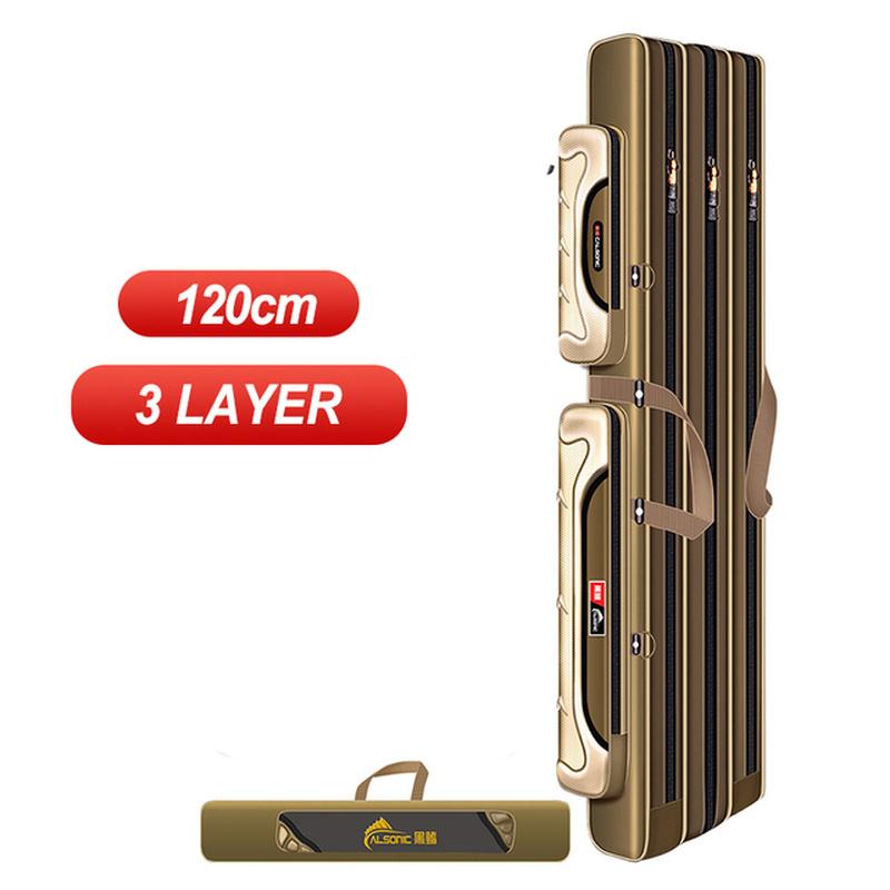 2/3/4 Layer Portable Folding Fishing Rod Reel Bag Fishing Pole Gear Tool Carry Case Carrier Bag for Fishing Large Capacity Travel Bag