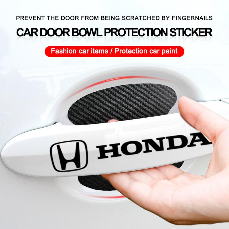 Наклейка на дверь автомобиля Углеродное волокно Царапины Защитная пленка для ручки автомобиля Для Honda Fit Mugen Insight Type S R VTEC Modulo Vezel SiPilot Fit XRV CRV HRV Dio