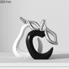 Black and White Stripe Apple Pineapple Statue Desk Decoration Ornaments Minimalism Fruits Resin Sculpture Room Aesthetics Decor