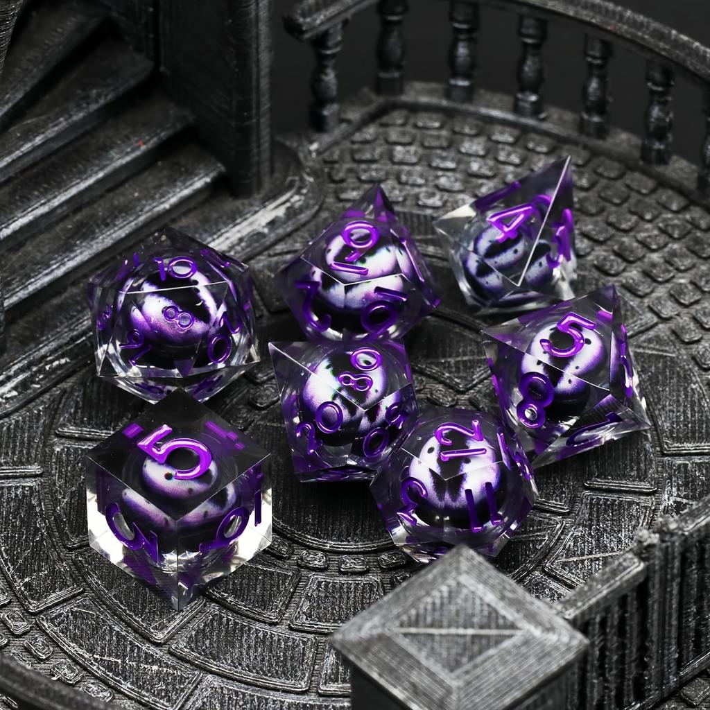 Pointed Resin Longan Movable Baldur's Gate Dice Set Dungeons & Dragons Board Game DND Cthulhu Running Group