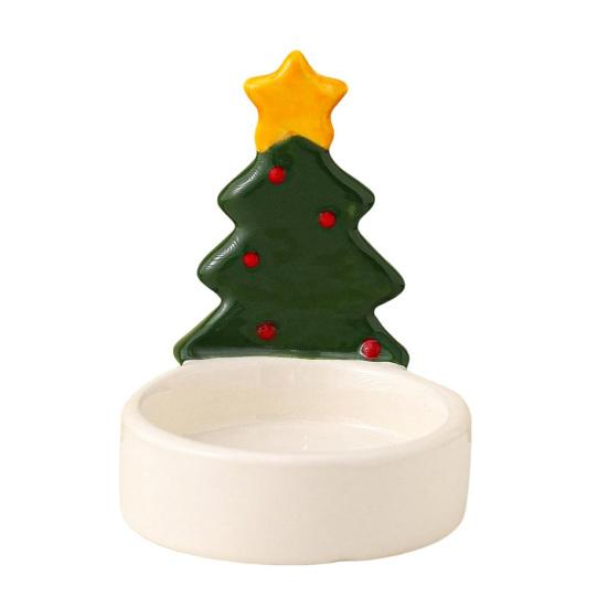 Рождественская керамика Подсвечник Пингвин Рождественская елка Гриб Чайная свеча Вотивная подставка для свечи Подсвечник Настольное украшение