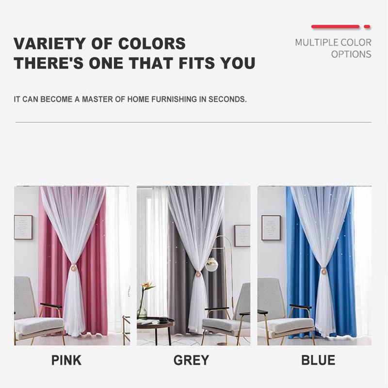 Затемняющие шторы для гостиной, звездные полые украшения, тканевые шторы для окон, тюль, двухслойные занавески для спальни, домашний декор