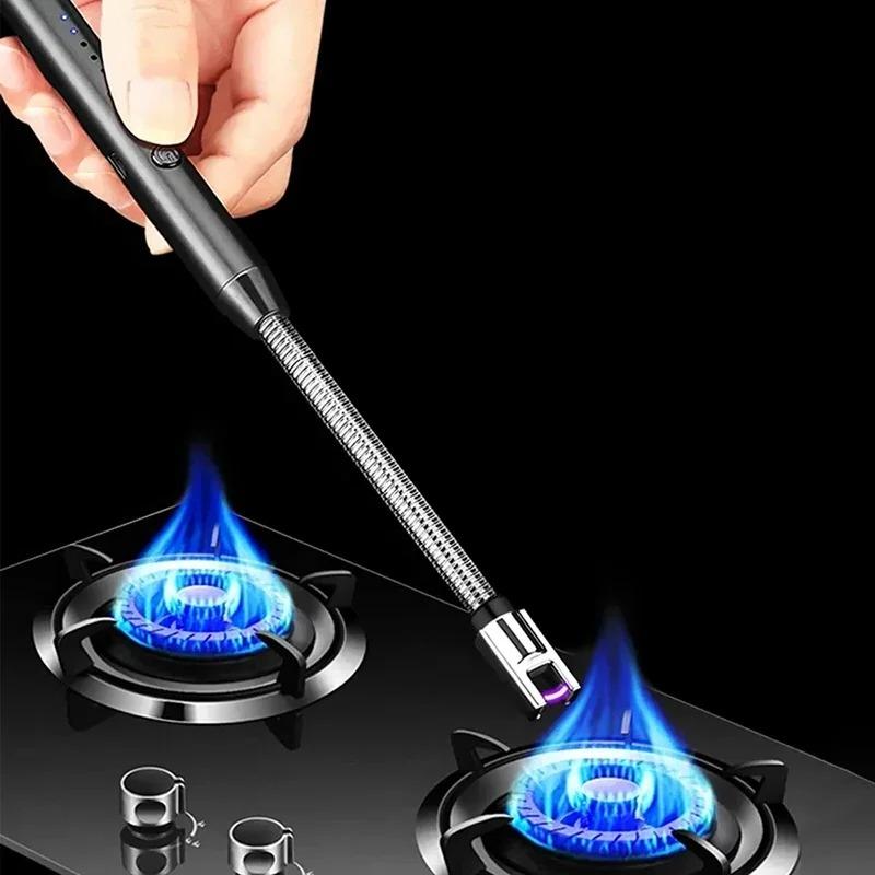 Новая ветрозащитная кухонная электрическая USB-зажигалка, для свечей, барбекю, кемпинга, перезаряжаемая, дуговая, без пламени, плазменная