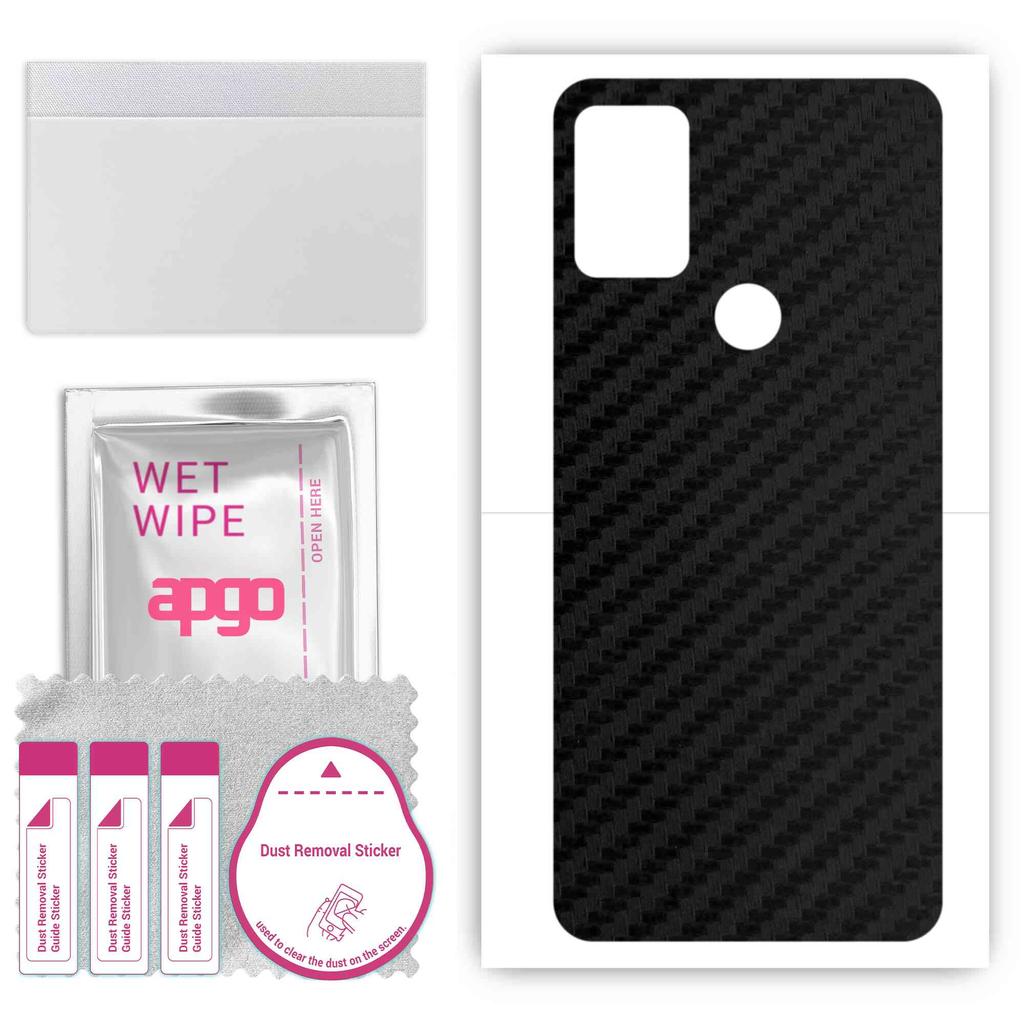 apgo Protective Skin Sticker for the Back Compatible with Umidigi A9 Pro, Wrap Film, Foil, Vinyl - Pattern Carbon Black